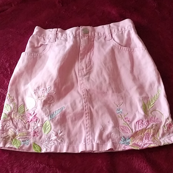Barbie pink denim skirt 6x